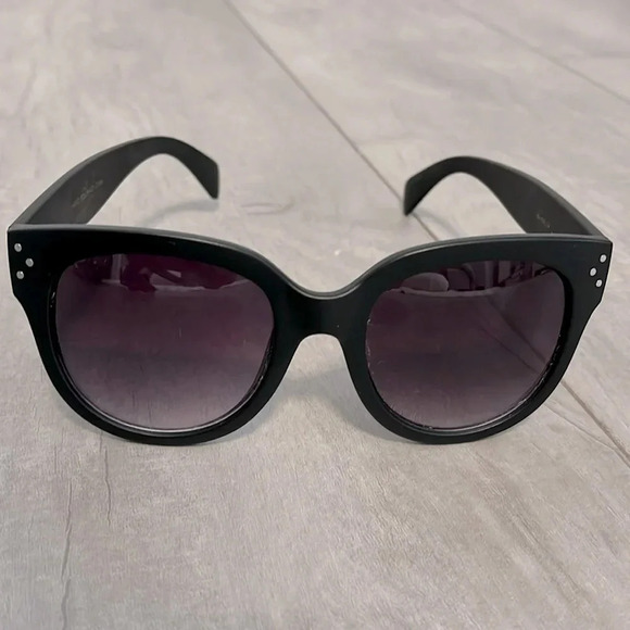 Matte Black & Silver Women’s Sunglasses - Picture 1 of 6